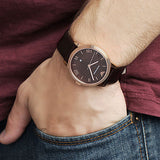  Shop Authentic Emporio Armani Classic Quartz Brown Dial Brown Leather Strap Watch For Men - AR1613 - Luxxuri