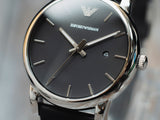  Shop Authentic Emporio Armani Classic Quartz Black Dial Black Leather Strap Watch For Men - AR1692 - Luxxuri