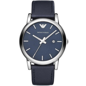  Shop Authentic Emporio Armani Classic Quartz Blue Dial Black Leather Strap Watch For Men - AR1731 - Luxxuri