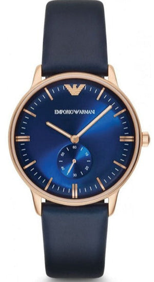  Shop Authentic Emporio Armani Classic Quartz Blue Dial Blue Leather Strap Watch For Men  - AR2071 - Luxxuri