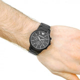  Shop Authentic Emporio Armani Dress Chronograph Quartz Black Dial Black Stainless Steel Strap Watch For Men - AR2485 - Luxxuri