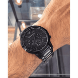  Shop Authentic Emporio Armani Dress Chronograph Quartz Black Dial Black Stainless Steel Strap Watch For Men - AR2485 - Luxxuri