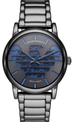  Shop Authentic Emporio Armani Meccanico Automatic Grey Dial Grey Steel Strap Watch For Men - AR60029 - Luxxuri