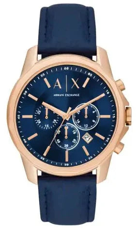  Shop Authentic Armani Exchange Banks Chronograph Blue Dial Blue Leather Strap Watch For Men - AX1723 - Luxxuri