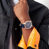  Shop Authentic Armani Exchange Banks Chronograph Blue Dial Blue Leather Strap Watch For Men - AX1723 - Luxxuri