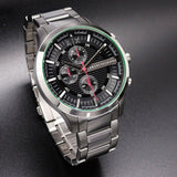  Shop Authentic Armani Exchange Hampton Chronograph Black Dial Silver Steel Strap Watch For Men - AX2163 - Luxxuri