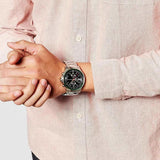  Shop Authentic Armani Exchange Hampton Chronograph Black Dial Silver Steel Strap Watch For Men - AX2163 - Luxxuri