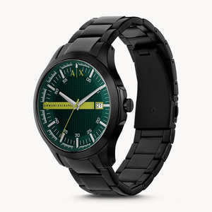  Shop Authentic Armani Exchange Hampton Black Dial Black Steel Strap Watch For Men - AX2407 - Luxxuri