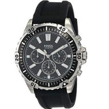  Shop Authentic Fossil Garrett Chronograph Black Dial Black Rubber Strap Watch for Men - FS5624 - Luxxuri