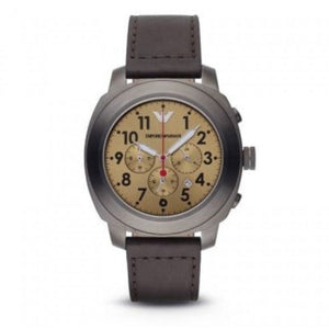  Shop Authentic Emporio Armani Delta Chronograph Brown Dial Brown Leather Strap Dial Watch For Men - AR6055 - Luxxuri