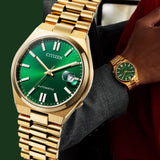  Shop Authentic Citizen Tsuyosa Automatic Green Dial Gold Steel Strap Watch For Men - NJ0152-51X - Luxxuri