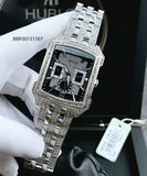  Shop Authentic Bulova Crystal Collection Black Dial Silver Steel Strap Watch for Men - 98C108 - Luxxuri