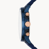  Shop Authentic Fossil Bannon Multifunction Blue Dial Blue Silicone Strap Watch for Men - BQ2498 - Luxxuri