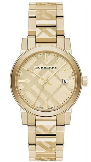  Shop Authentic Burberry The City Gold Dial Gold Steel Strap Watch for Men - BU9038 - Luxxuri