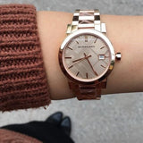  Shop Authentic Burberry The City Rose Gold Dial Rose Gold Steel Strap Watch for Women - BU9146 - Luxxuri