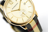  Shop Authentic Burberry The Classic Round Gold Dial Brown Leather Strap Unisex Watch  - BU10001 - Luxxuri
