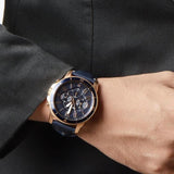  Shop Authentic Fossil Grant Sport Chronograph Blue Dial Blue Leather Strap Watch for Men - FS5237 - Luxxuri