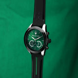  Shop Authentic Maserati Traguardo Chronograph Green Dial Black Silicone Strap Watch For Men - R8871612043 - Luxxuri