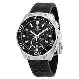  Shop Authentic Tag Heuer Carrera Aquaracer Quartz Chronograph Black Dial Black Rubber Strap Watch for Men - CAY111A.FT6041 - Luxxuri