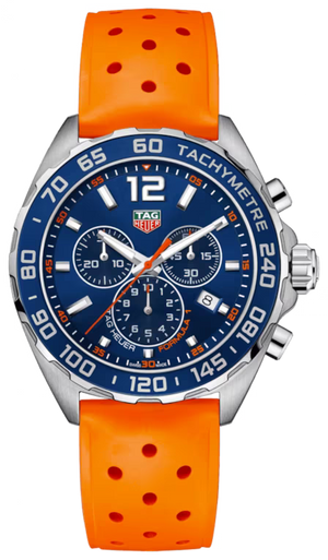  Shop Authentic Tag Heuer Formula 1 Quartz Chronograph Blue Dial Orange Rubber Strap Watch for Men - CAZ1014.FT8028 - Luxxuri