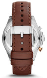  Shop Authentic Fossil Wakefield Black Dial Brown Leather Strap Watch for Men - CH2944 - Luxxuri