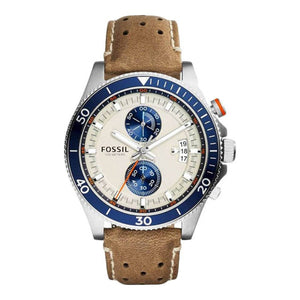  Shop Authentic Fossil Wakefield Chronograph Cream Dial Brown Leather Strap Watch for Men - CH2951 - Luxxuri