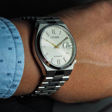  Shop Authentic Citizen Tsuyosa Automatic Oatmeal White Dial Silver Steel Strap Watch For Men - NJ0151-88W - Luxxuri