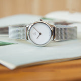  Shop Authentic Calvin Klein Minimal White Dial Silver Mesh Bracelet Watch for Women - K3M2312Y - Luxxuri