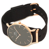 Shop Authentic Daniel Wellington Classic Cornwall Black Dial Black NATO Strap Watch For Women - DW00100150 - Luxxuri
