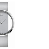  Shop Authentic Calvin Klein Glam Transparent Silver Dial Grey Leather Strap Watch for Women - K9423193 - Luxxuri