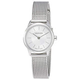  Shop Authentic Calvin Klein Minimal White Dial Silver Mesh Bracelet Watch for Women - K3M23126 - Luxxuri