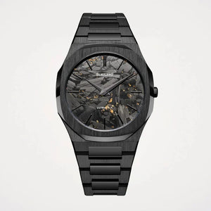 D1 Milano Ultra Thin Two Tone Black Steel Strap Watch for Men - D1-UTBJ31