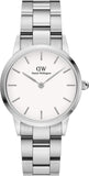 Daniel Wellington Iconic Link White Dial Silver Steel Strap Watch For Women - DW00100207