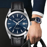  Shop Authentic Tissot Gentleman Powermatic 80 Silicium Blue Dial Black Leather Strap Watch For Men - T127.407.16.041.01 - Luxxuri