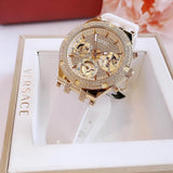  Shop Authentic Guess Heiress Diamonds Gold Dial White Rubber Strap Watch for Women - GW0407L2 - Luxxuri