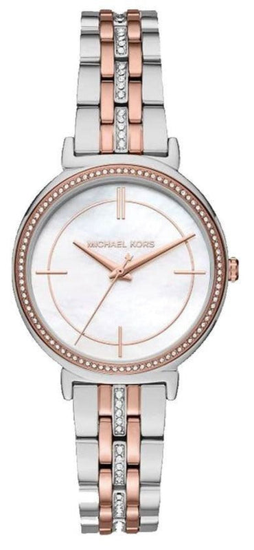  Shop Authentic Michael Kors Cinthia Mother of Pearl Dial Two Tone Steel Strap Watch For Women - MK3831 - Luxxuri