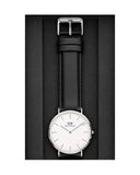  Shop Authentic Daniel Wellington Classic Sheffield White Dial Black Leather Strap Watch For Men - DW00100020 - Luxxuri