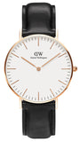  Shop Authentic Daniel Wellington Classic Sheffield White Dial Black Leather Strap Watch for Women - DW00100036 - Luxxuri