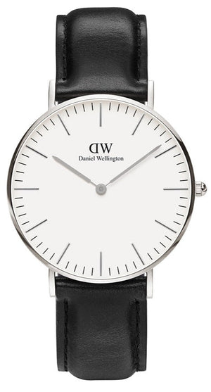  Shop Authentic Daniel Wellington Classic Sheffield White Dial Black Leather Strap Watch For Women - DW00100053 - Luxxuri