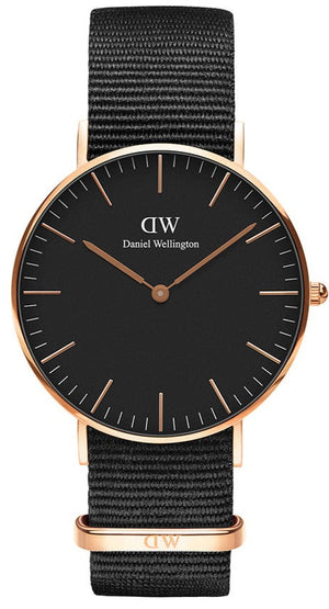 Shop Authentic Daniel Wellington Classic Cornwall Black Dial Black NATO Strap Watch For Women - DW00100150 - Luxxuri