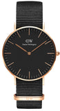  Shop Authentic Daniel Wellington Classic Cornwall Black Dial Black NATO Strap Watch For Women - DW00100150 - Luxxuri