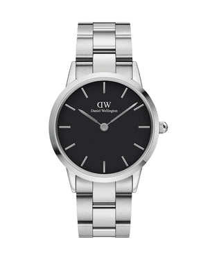  Shop Authentic Daniel Wellington Iconic Link Black Dial Silver Steel Strap Watch for Women - DW00100204 - Luxxuri
