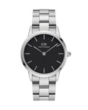  Shop Authentic Daniel Wellington Iconic Link Black Dial Silver Steel Strap Watch for Women - DW00100204 - Luxxuri