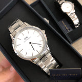  Shop Authentic Daniel Wellington Iconic Link White Dial Silver Steel Strap Watch For Women - DW00100205 - Luxxuri