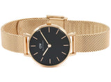  Shop Authentic Daniel Wellington Classic Petite Melrose Black Dial Rose Gold Mesh Bracelet Watch For Women - DW00100217 - Luxxuri