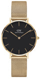  Shop Authentic Daniel Wellington Classic Petite Black Dial Gold Mesh Bracelet Watch For Women - DW00100347 - Luxxuri