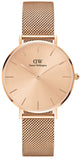  Shop Authentic Daniel Wellington Petite Rose Gold Dial Rose Gold Mesh Bracelet Watch For Women - DW00100471 - Luxxuri