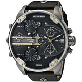  Shop Authentic Diesel Mr Daddy 2.0 Black Dial Black Leather Strap Watch For Men - DZ7348 - Luxxuri