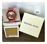  Shop Authentic Michael Kors Berkley Quartz Rose Gold Dial Pink Rubber Strap Watch for Women - MKO1039 - Luxxuri