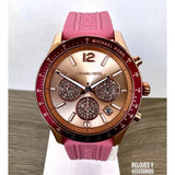  Shop Authentic Michael Kors Berkley Quartz Rose Gold Dial Pink Rubber Strap Watch for Women - MKO1039 - Luxxuri